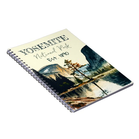 ヨセミテ国立公園ウォーターカラーハーフドームサンセット ノートブック (右側)