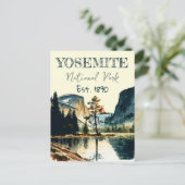 ヨセミテ国立公園ウォーターカラーハーフドームサンセット ポストカード (スタンド正面)