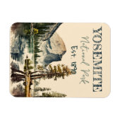 ヨセミテ国立公園ウォーターカラーハーフドームサンセット マグネット (横)