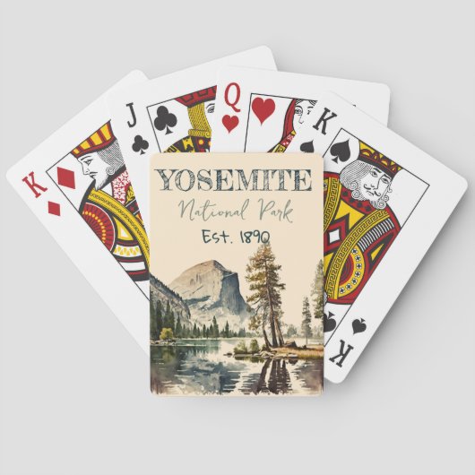 ヨセミテ国立公園ウォーターカラーハーフドーム トランプ (裏面)