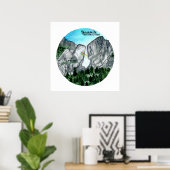 ヨセミテ国立公園ウォーターカラーヨセミテ滝 ポスター (ホームオフィス)