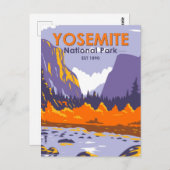 ヨセミテ国立公園エルキャピタン秋 ポストカード (正面/裏面)