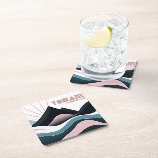 ヨセミテ国立公園カラーヒルズ スクエアペーパーコースター (インサイチュ)