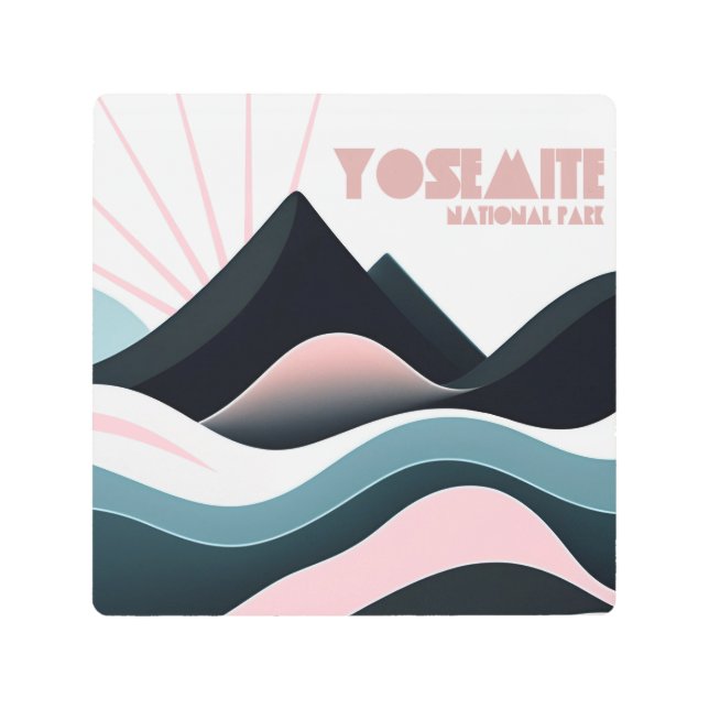 ヨセミテ国立公園カラーヒルズ メタルプリント (正面)