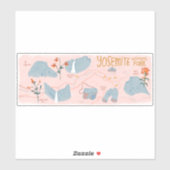 ヨセミテ国立公園カリフォルニアの図解入りの、写真付きの地図 シール (シート)