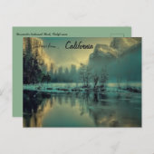 ヨセミテ国立公園カリフォルニアの眺め ポストカード (正面/裏面)