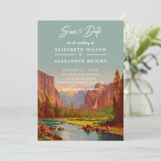ヨセミテ国立公園カリフォルニアは日付を保存 招待状 (スタンド正面)