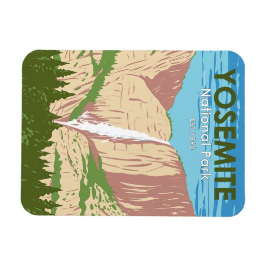 ヨセミテ国立公園カリフォルニアウォーターフォール マグネット (横)