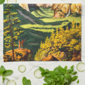 ヨセミテ国立公園カリフォルニアトラベルアート キッチンタオル (折り畳み)