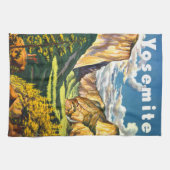 ヨセミテ国立公園カリフォルニアトラベルアート キッチンタオル (横)