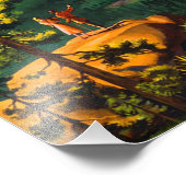 ヨセミテ国立公園カリフォルニアトラベルアート フォトプリント            (角)