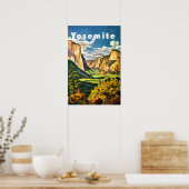 ヨセミテ国立公園カリフォルニアトラベルアート ポスター (キッチン)