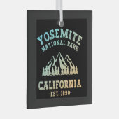 ヨセミテ国立公園カリフォルニアハイキンググラデーション ガラスオーナメント (正面右)