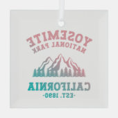 ヨセミテ国立公園カリフォルニアハイキンググラデーション ガラスオーナメント (裏面)