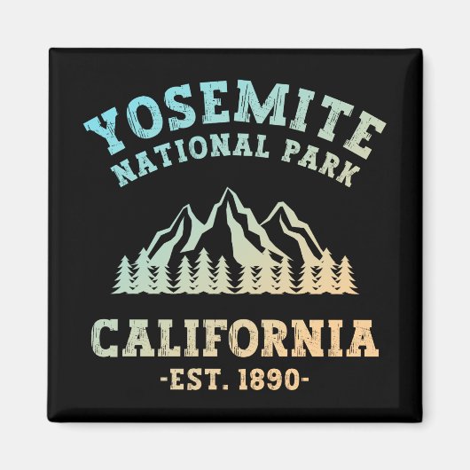 ヨセミテ国立公園カリフォルニアハイキンググラデーション マグネット (正面)