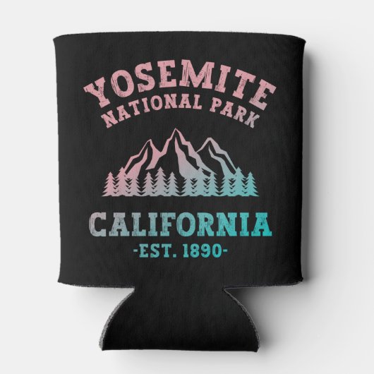 ヨセミテ国立公園カリフォルニアハイキンググラデーション 缶クーラー (裏面)