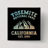 ヨセミテ国立公園カリフォルニアハイキンググラデーション 缶バッジ (正面)