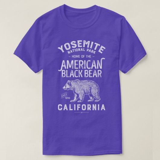 ヨセミテ国立公園カリフォルニアベアヴィンテージGIF Tシャツ (デザイン正面)