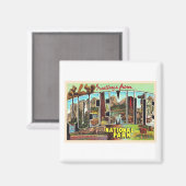 ヨセミテ国立公園カリフォルニアヴィンテージはがき マグネット (正面/裏面)