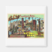 ヨセミテ国立公園カリフォルニアヴィンテージはがき マグネット (正面)