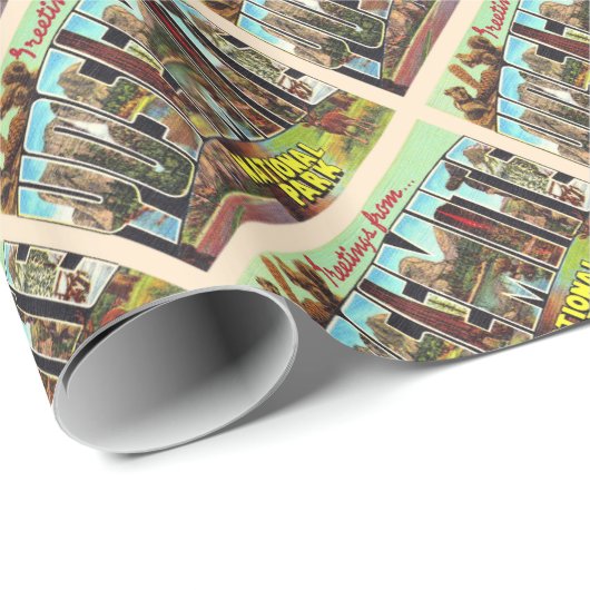 ヨセミテ国立公園カリフォルニアヴィンテージはがき ラッピングペーパー (ロールコーナー)