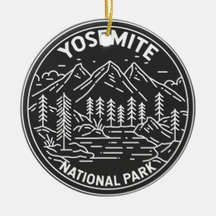 ヨセミテ国立公園カリフォルニアヴィンテージモノリン セラミックオーナメント