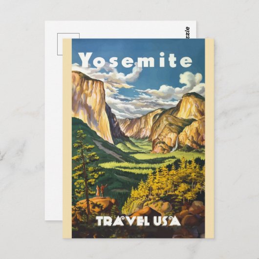 ヨセミテ国立公園カリフォルニアヴィンテージ旅行 ポストカード (正面/裏面)