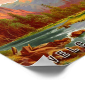 ヨセミテ国立公園カリフォルニアヴィンテージ1960年代 ポスター (角)