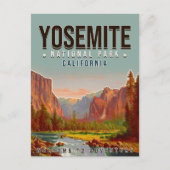 ヨセミテ国立公園カリフォルニアヴィンテージ1960年代 ポストカード (正面)