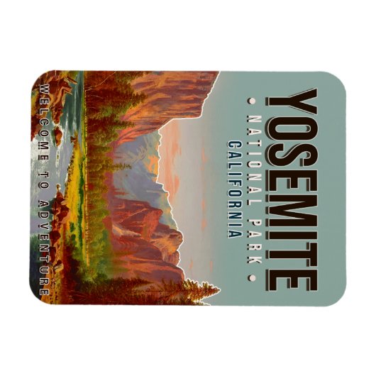 ヨセミテ国立公園カリフォルニアヴィンテージ1960年代 マグネット (横)