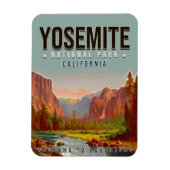 ヨセミテ国立公園カリフォルニアヴィンテージ1960年代 マグネット (縦)