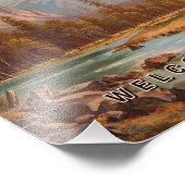 ヨセミテ国立公園カリフォルニアヴィンテージ1980年代 フォトプリント            (角)