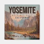 ヨセミテ国立公園カリフォルニアヴィンテージ1980年代 マグネット (正面)