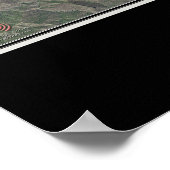 ヨセミテ国立公園カリフォルニア衛星地図 ポスター (角)