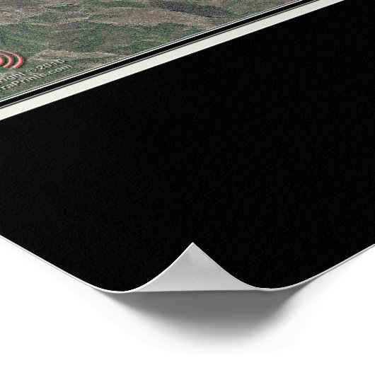 ヨセミテ国立公園カリフォルニア衛星地図 ポスター (角)