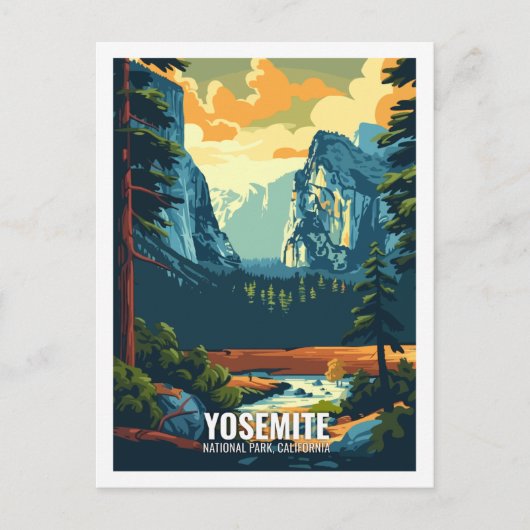 ヨセミテ国立公園カリフォルニアUSA ポストカード (正面)