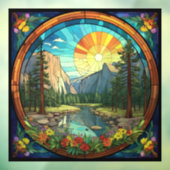 ヨセミテ国立公園ステンドグラスフェイクモザイク ウィンドウサイン (シート3)