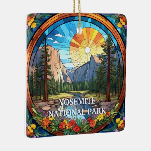 ヨセミテ国立公園ステンドグラスフェイクモザイク セラミックオーナメント (右)
