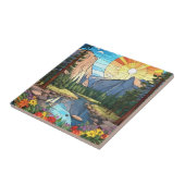 ヨセミテ国立公園ステンドグラスフェイクモザイク タイル (側面)