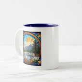 ヨセミテ国立公園ステンドグラスフェイクモザイク ツートーンマグカップ (正面左)