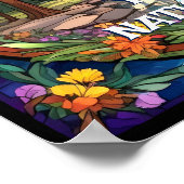 ヨセミテ国立公園ステンドグラスフェイクモザイク ポスター (角)