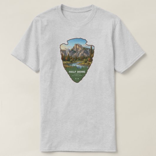 ヨセミテ国立公園ハーフドームの矢じり Tシャツ (デザイン正面)