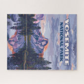 ヨセミテ国立公園ハーフドームカリフォルニアサンセット ジグソーパズル (横)