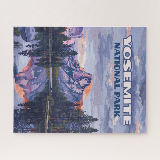 ヨセミテ国立公園ハーフドームカリフォルニアサンセット ジグソーパズル (横)