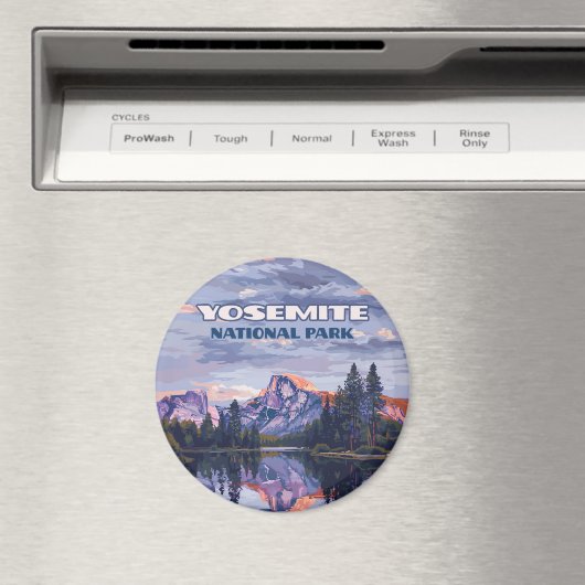 ヨセミテ国立公園ハーフドームカリフォルニアサンセット マグネット (インサイチュ (食洗機))