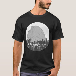 ヨセミテ国立公園ハーフドームグレースケール Tシャツ