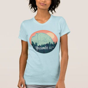 ヨセミテ国立公園ハーフドームサンセットピンク Tシャツ