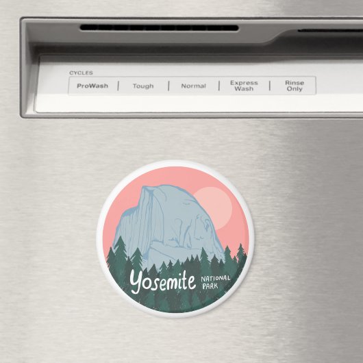 ヨセミテ国立公園ハーフドームピンク マグネット (インサイチュ (食洗機))