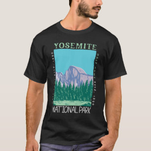 ヨセミテ国立公園ハーフドームレトロ動揺して Tシャツ