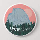 ヨセミテ国立公園ピンクハーフドーム 缶バッジ (正面)